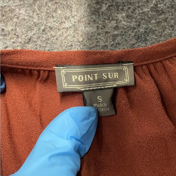 J. Crew Point Sur Rust V-Neck Blouse - Picture 3 of 4